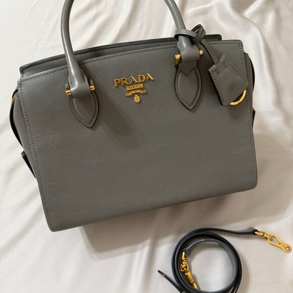 Prada Saffiano Leather Top Handle Bag – Gray - Picture 5 of 7